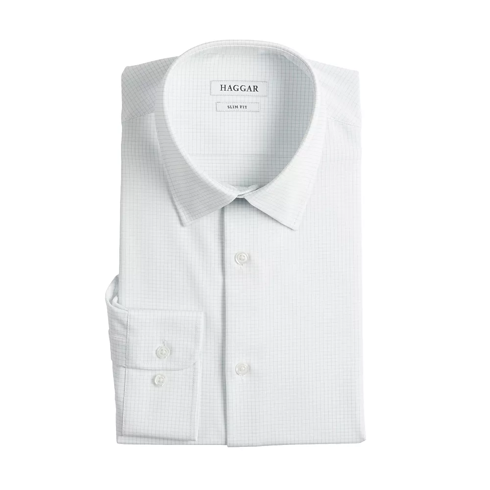Men's Haggar® Slim-Fit Smart Wash™ Spread-Collar Dress Shirt - Image 11
