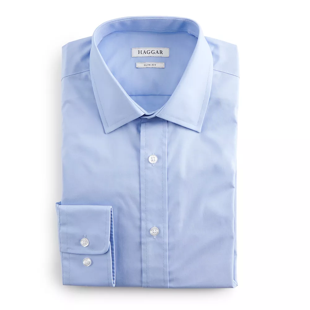 Men's Haggar® Slim-Fit Smart Wash™ Spread-Collar Dress Shirt - Image 3
