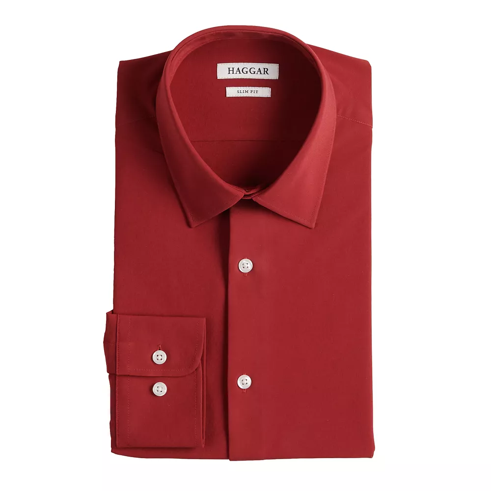 Men's Haggar® Slim-Fit Smart Wash™ Spread-Collar Dress Shirt - Image 5