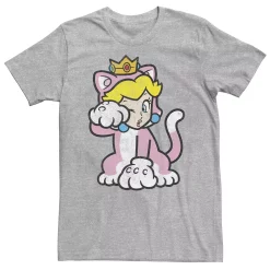 Big & Tall Super Mario 3D Bowser's Fury Princess Peach Cat Portrait Tee