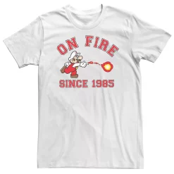 Big & Tall Super Mario On Fire Since 1985 Tee
