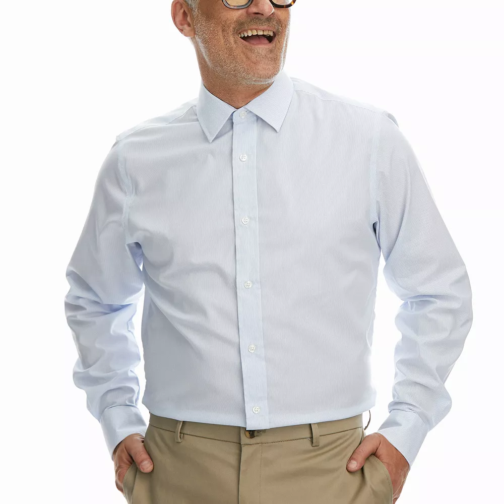 Men's Haggar Classic-Fit Premium Comfort Spread-Collar Dress Shirt - Image 8