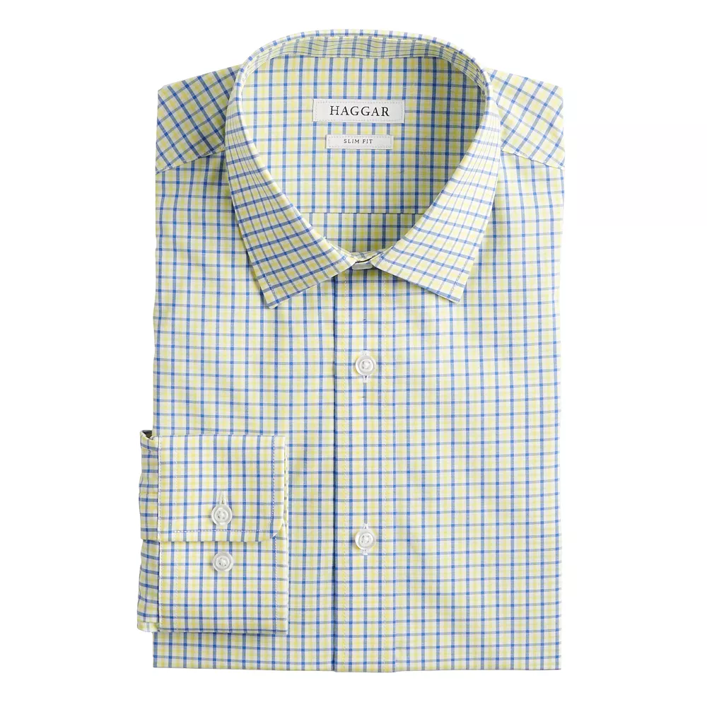 Men's Haggar Slim-Fit Premium Comfort Spread-Collar Dress Shirt - Image 11