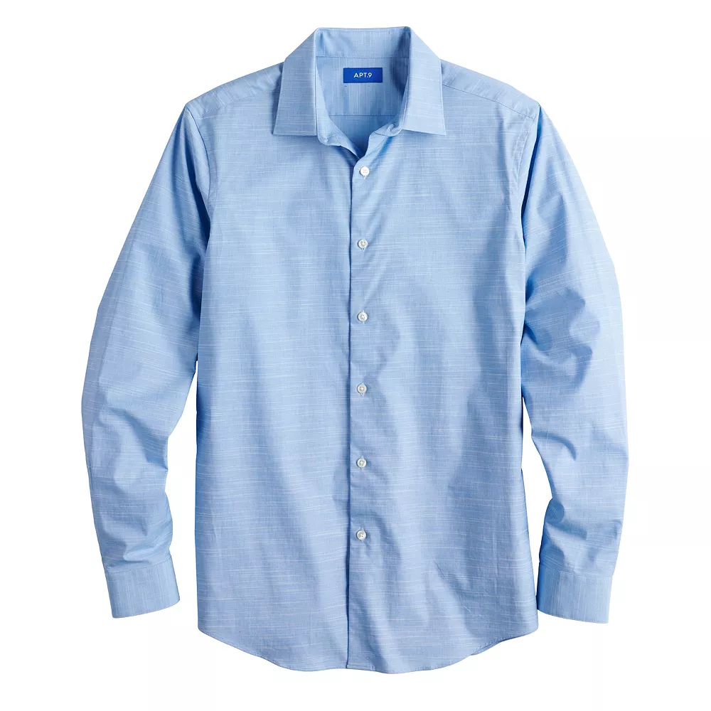Big & Tall Apt. 9® Premier Flex Spread-Collar Dress Shirt - Image 3