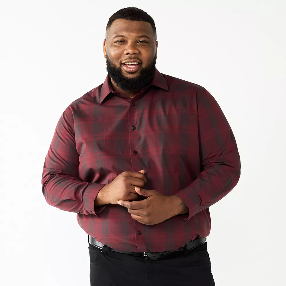 Big & Tall Apt. 9® Premier Flex Spread-Collar Dress Shirt - Image 7