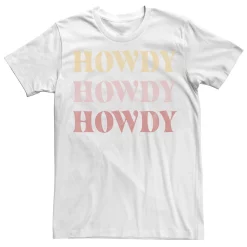 Men's Trendy Howdy Text Stack Tee