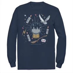 Men's Harry Potter Christmas Hogwarts Snow Globe Tee