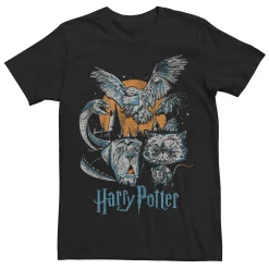Men's Harry Potter Familiars Distressed Collage Tee