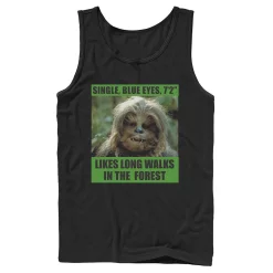 Men's Star Wars Chewbacca Single Blue Eyes Likes Long Walks Tank
