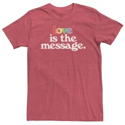 Big & Tall Love Is The Message Rainbow Filled Text Tee