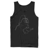 Men's Star Wars Darth Vader Simple Portrait Outline Tank