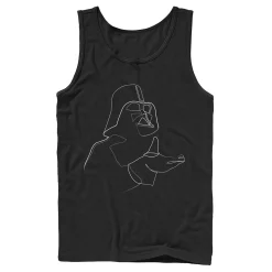 Men's Star Wars Darth Vader Simple Portrait Outline Tank