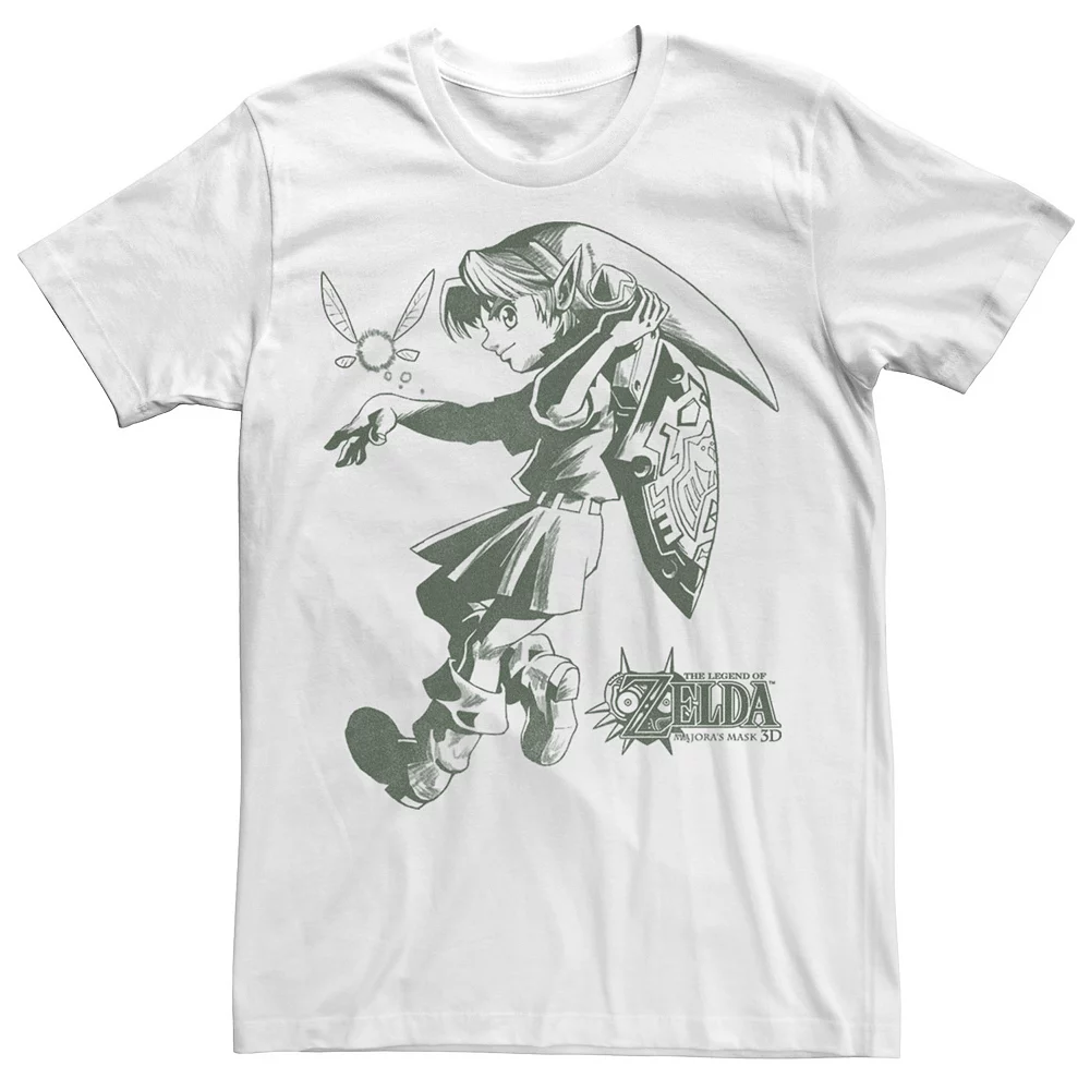 Men's Nintendo The Legend Of Zelda Lnk And Navi Line Art Portrait Tee