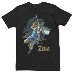 Men's Zelda Breath Of The Wild Action Pose Link Tee