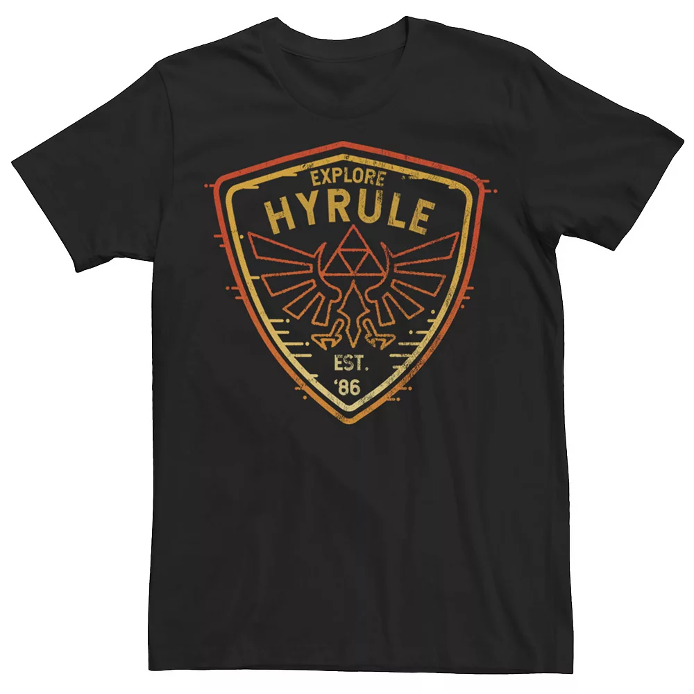 Men's Nintendo The Legend Of Zelda Explore Hyrule Badge Tee - Image 3