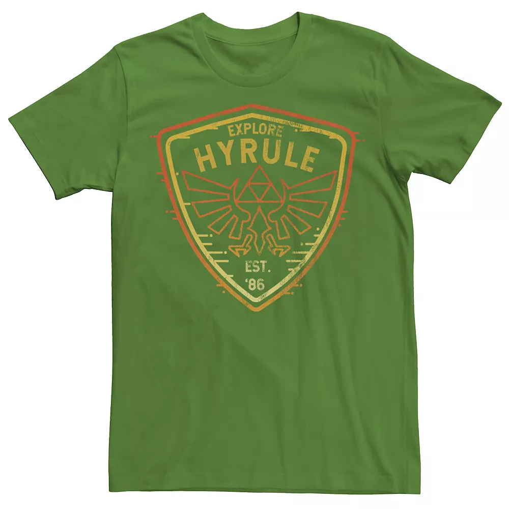 Men's Nintendo The Legend Of Zelda Explore Hyrule Badge Tee - Image 4