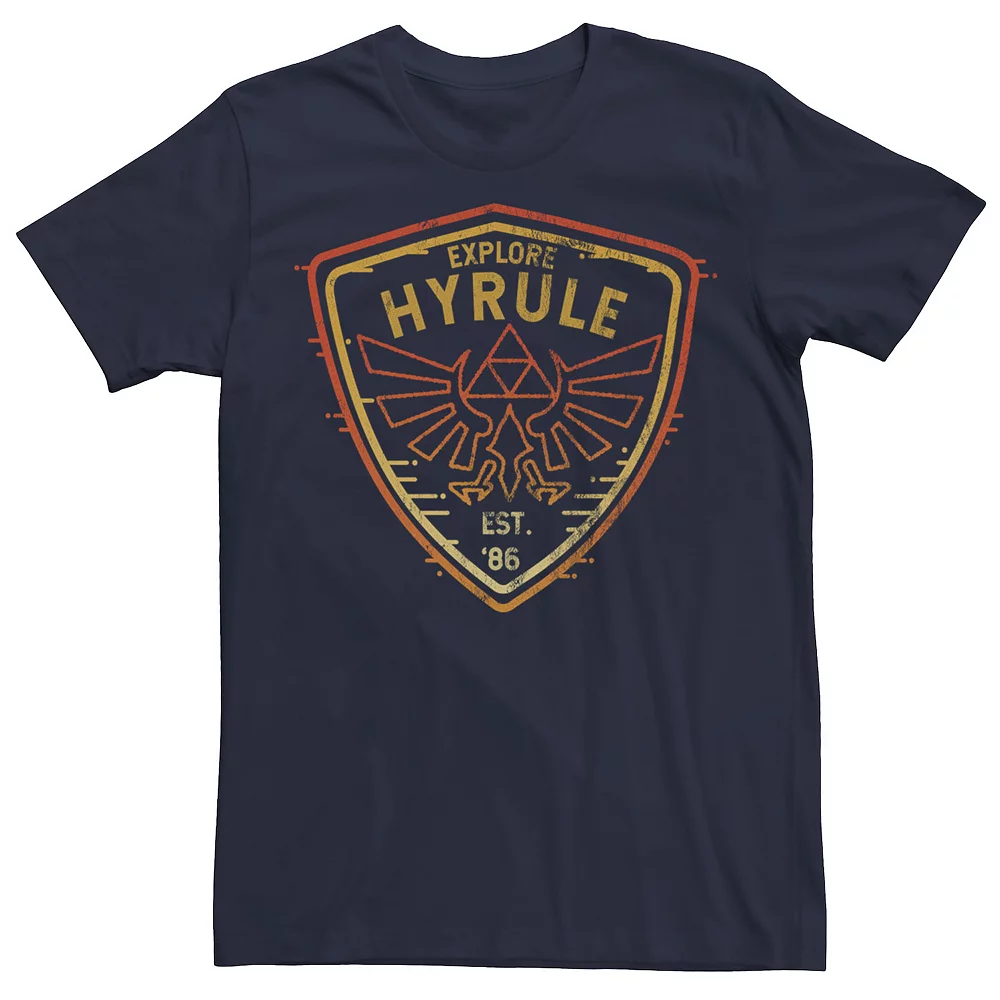 Men's Nintendo The Legend Of Zelda Explore Hyrule Badge Tee - Image 2
