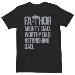 Big & Tall Marvel Fa-Thor Mighty Worthy Astonishing Dad Father's Day Tee
