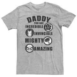 Big & Tall Marvel "Daddy You Are Incredible Invincible Mighty Amazing" Tee