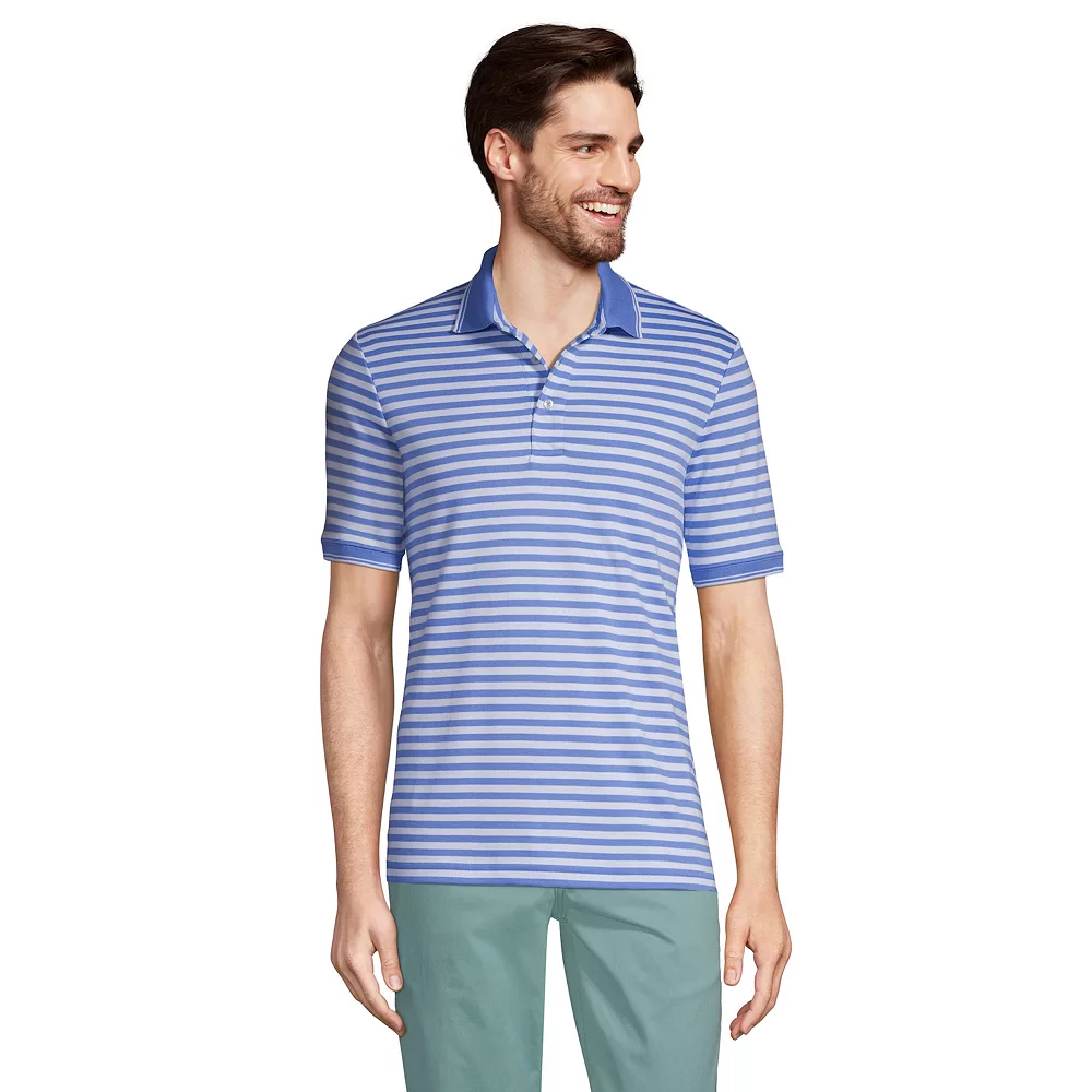 Big & Tall Lands' End Classic-Fit Jacquard Super-Soft Supima Polo - Image 4