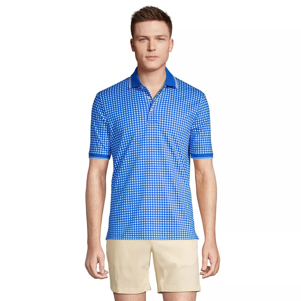 Big & Tall Lands' End Classic-Fit Jacquard Super-Soft Supima Polo