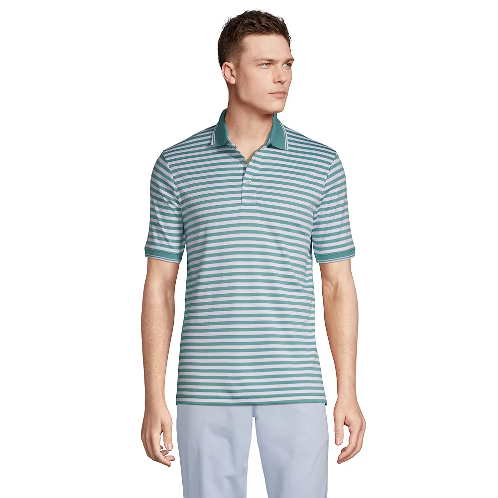 Big & Tall Lands' End Classic-Fit Jacquard Super-Soft Supima Polo - Image 3