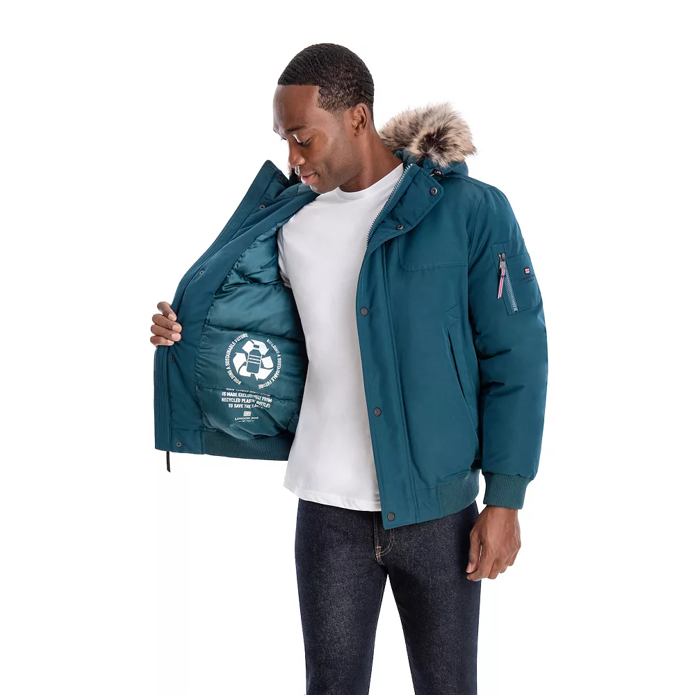 Men's London Fog Short Snorkel Hooded Bomber Jacket - Image 5