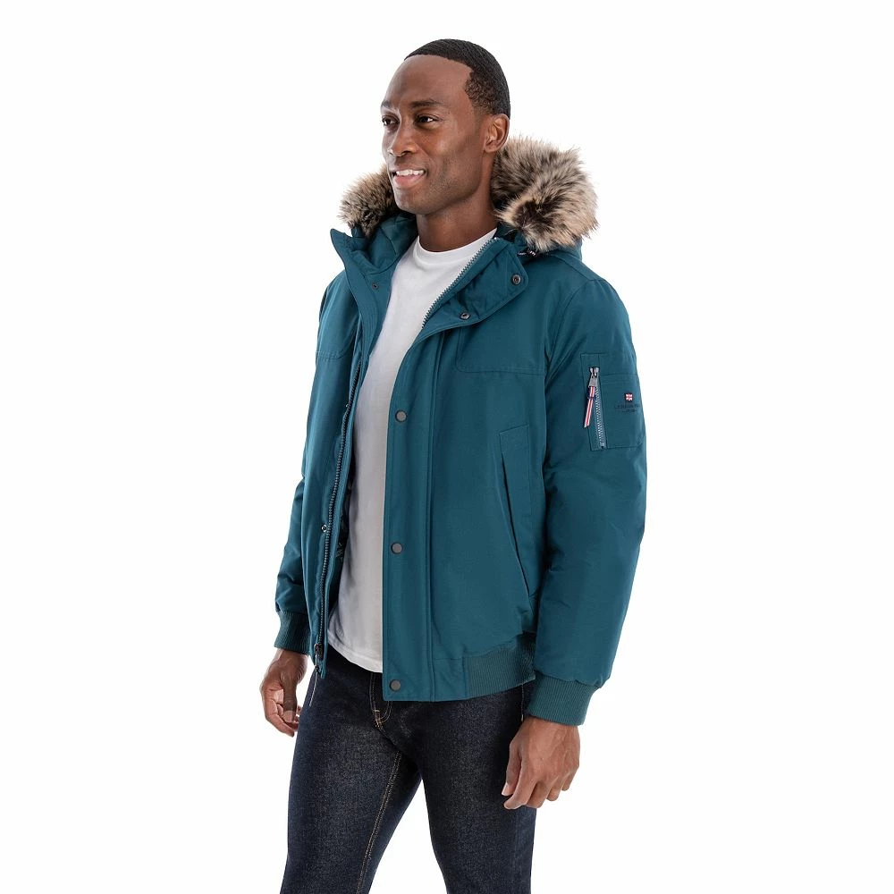 Men's London Fog Short Snorkel Hooded Bomber Jacket - Image 2