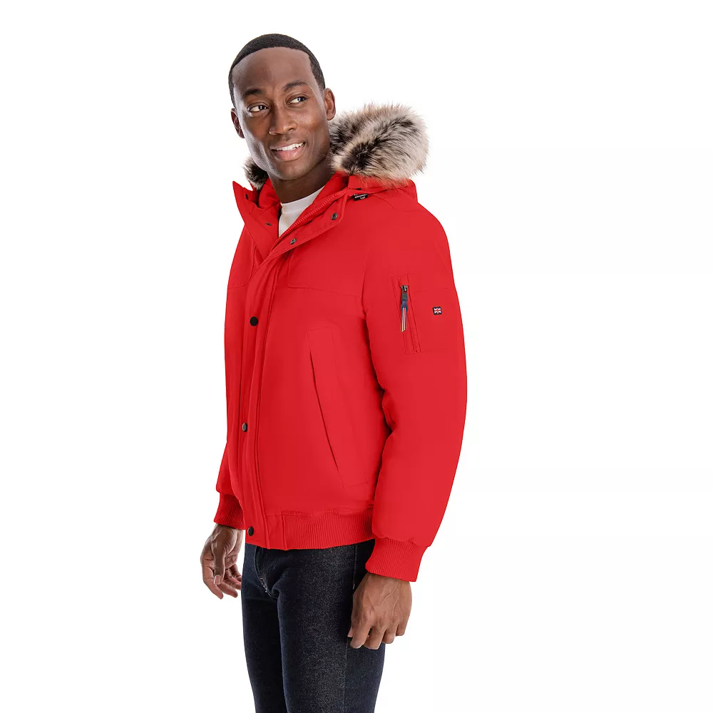 Men's London Fog Short Snorkel Hooded Bomber Jacket - Image 3