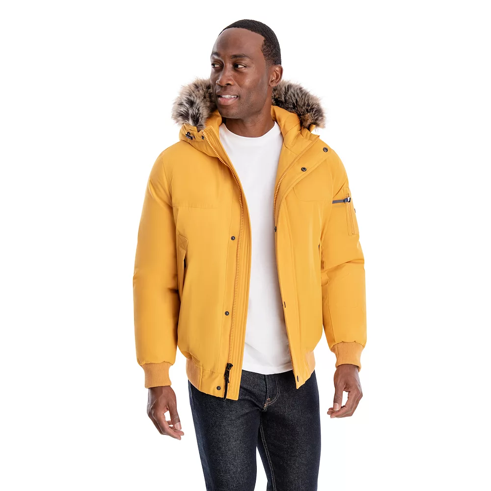 Men's London Fog Short Snorkel Hooded Bomber Jacket