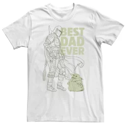 Big & Tall Star Wars: The Mandalorian "Best Dad Ever" Line Art Portrait Tee