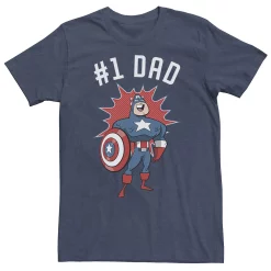 Big & Tall Marvel Father's Day #1 Dad Captain America Portrait Tee