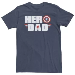 Big & Tall Marvel Father's Day Captain America Shield Hero Dad Logo Tee