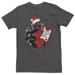 Big & Tall Marvel Deadpool List Dad Is Heroic Christmas Tee