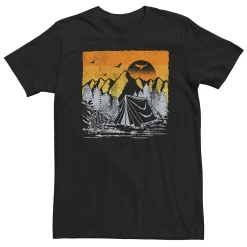 Big & Tall Camping Mountain Range Tonal Poster Tee