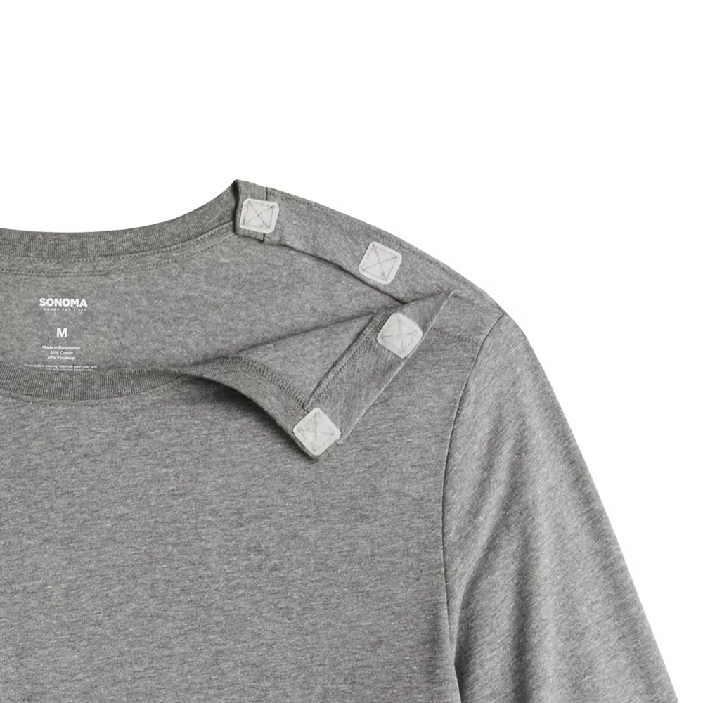 Men's Sonoma Goods For Life® Adaptive & Easy Dressing Long Sleeve Crew Tee - Image 6