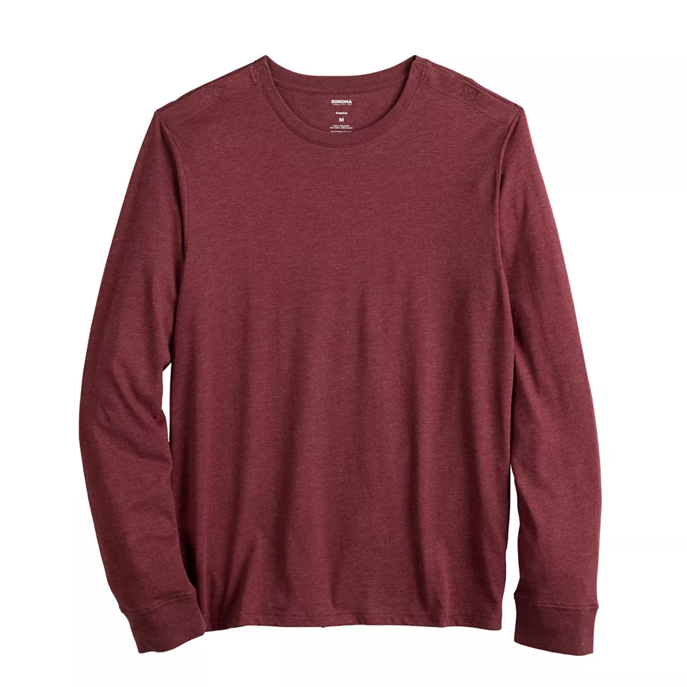 Men's Sonoma Goods For Life® Adaptive & Easy Dressing Long Sleeve Crew Tee