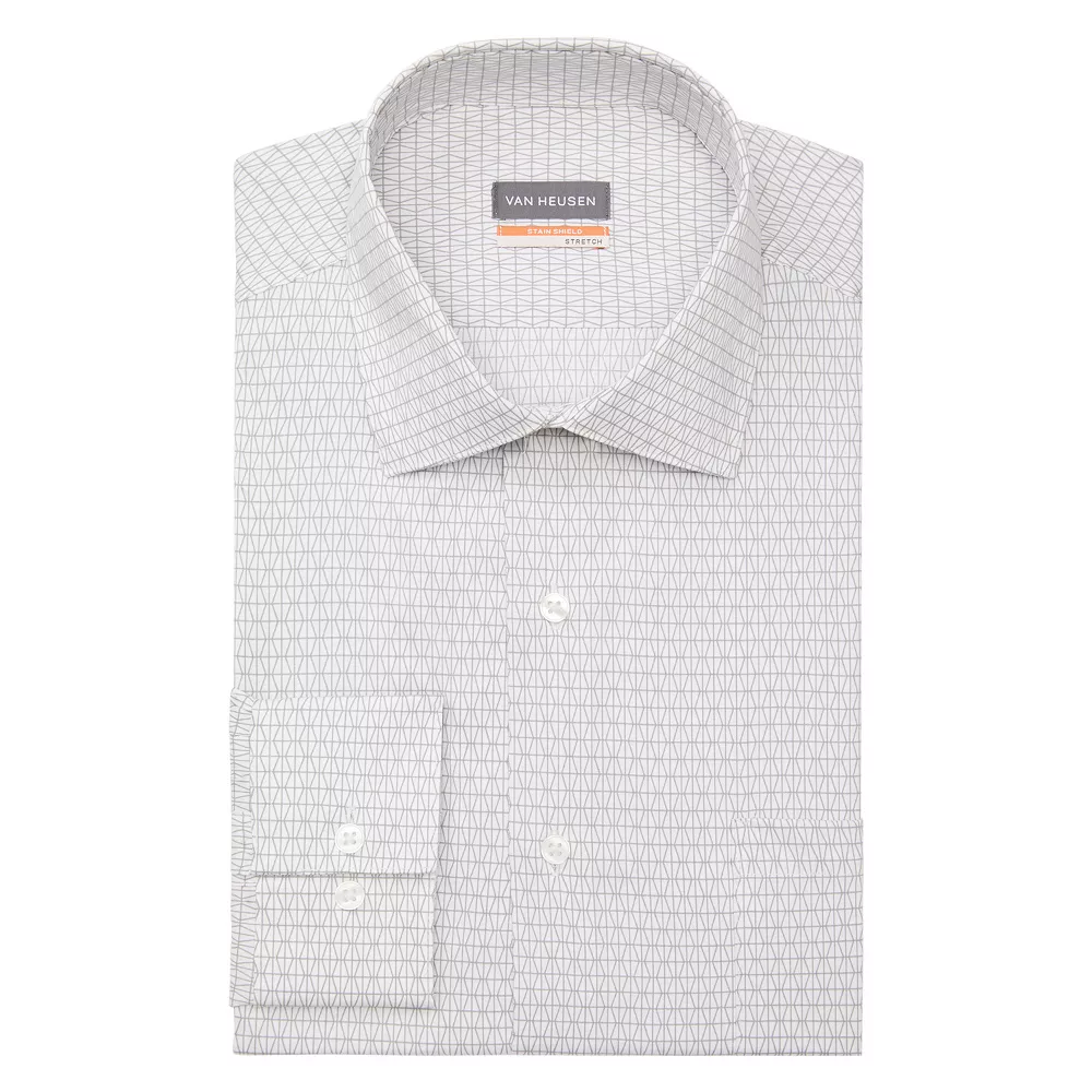 Men's Van Heusen Slim-Fit Stain Shield Spread-Collar Dress Shirt - Image 6