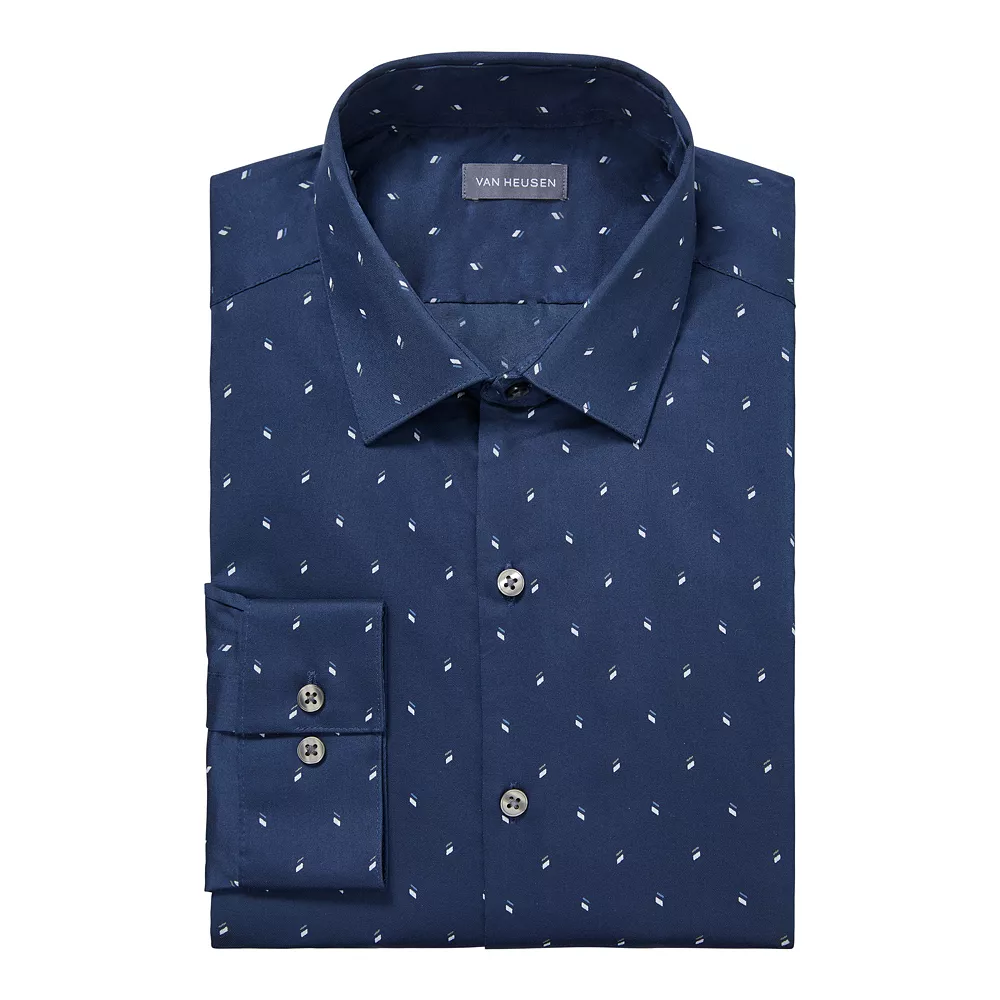 Men's Van Heusen Slim-Fit Stain Shield Spread-Collar Dress Shirt - Image 2