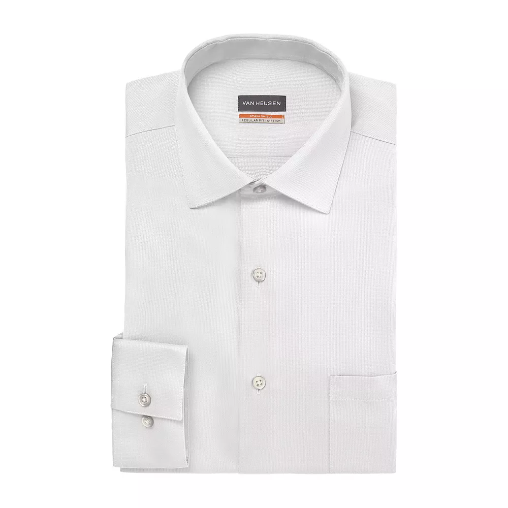 Men's Van Heusen Regular-Fit Stain Shield Spread-Collar Dress Shirt - Image 2